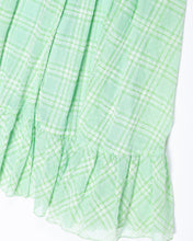 Load image into Gallery viewer, 1970s Mint Green flocked plaid maxi dress