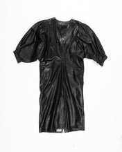 Load image into Gallery viewer, Black Leather Balloon Sleeve Dress