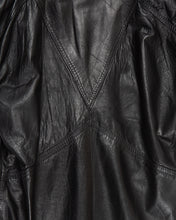 Load image into Gallery viewer, Black Leather Balloon Sleeve Dress