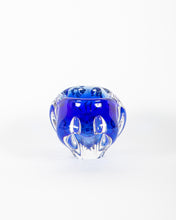 Load image into Gallery viewer, Blue Glass Catchall with Tapered Base