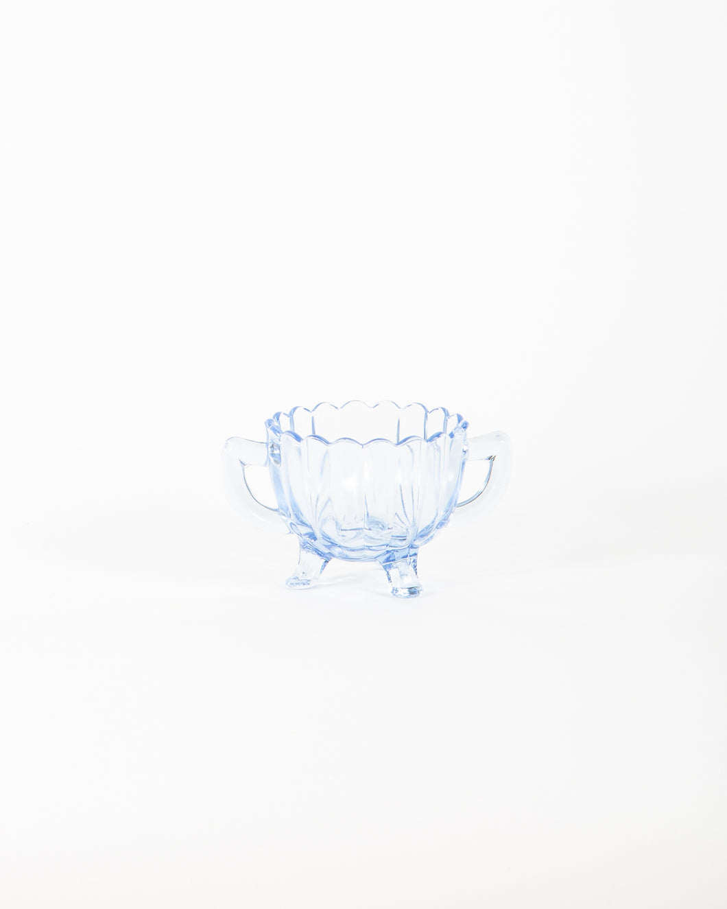 Blue Glass  Footed Sugar Bowl /Candy Dish