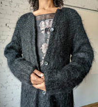 Load image into Gallery viewer, Black 80&#39;s Mohair  and Lurex Chunky Knit Sweater