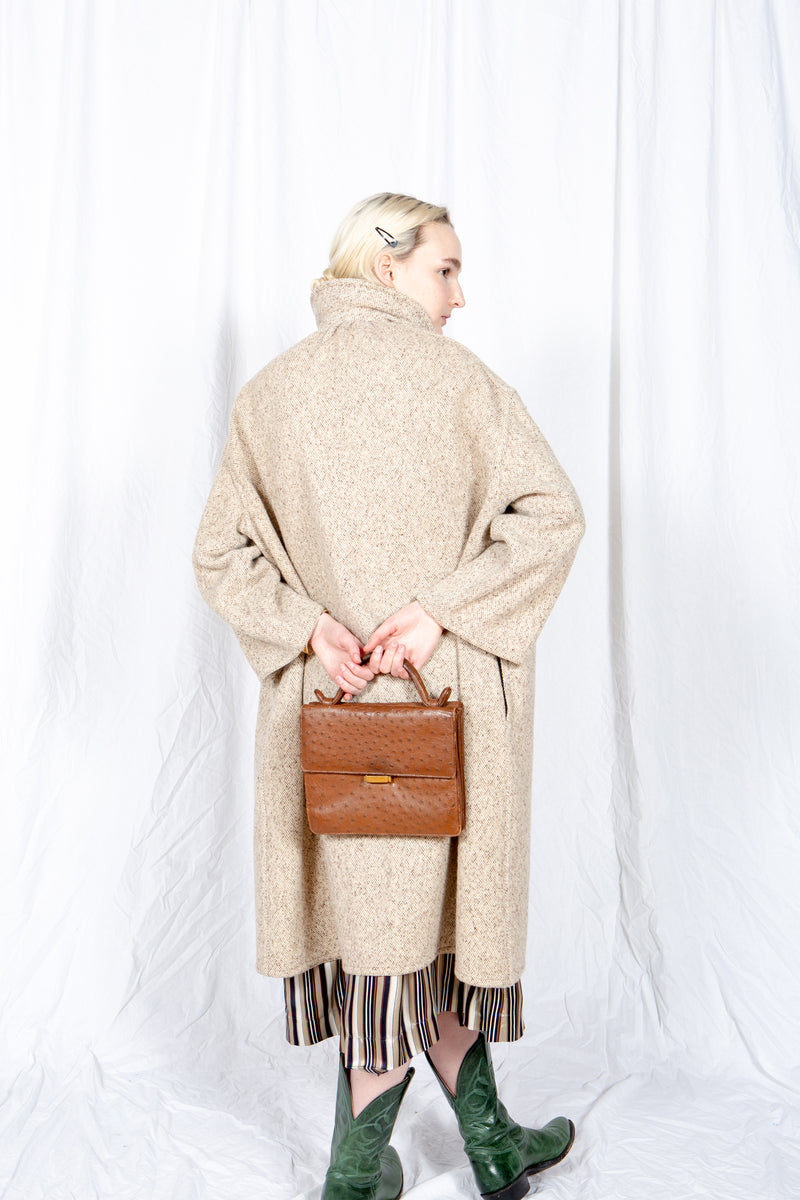 Brown Ostrich Leather 1960s Handbag – nouveaurichevintage