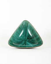 Load image into Gallery viewer, Blue Mountain Pottery Green Ceramic Triangular Bowl