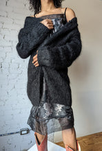 Load image into Gallery viewer, 1980's Black Mohair and Lurex Chunky Knit Sweater