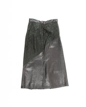 Load image into Gallery viewer, Long Textured Black Leather Mermaid Skirt with Flared Hem