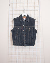 Load image into Gallery viewer, Cropped Dark Denim Vest 80s small
