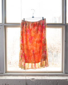 Y2k Chiffon Tulip Skirt with Jersey Lining