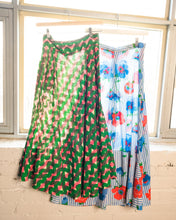 Load image into Gallery viewer, 70s Bold Floral and Ticking Stripe Handmade Maxi Skirt