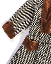 Load image into Gallery viewer, 1940's Checker Tweed Smoking Jacket with Velvet Shawl Collar
