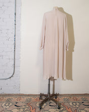 Load image into Gallery viewer, 1980s Pleated Beige Georgette Neck-Tie Tent Dress
