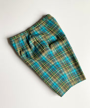 Load image into Gallery viewer, 1960s Green, Blue, and Yellow Plaid wool Shorts