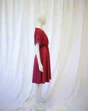 Load image into Gallery viewer, Cranberry  jersey 70s draped dress