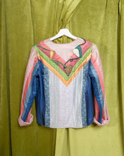 Load image into Gallery viewer, 1970s Quilted Satin and Cotton 3d-floral Art-to-Wear Handmade Jacket
