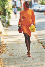 Load image into Gallery viewer, Tangerine Orange Balenciaga Skirt Suit, 1980s