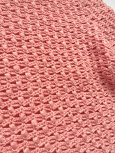Load image into Gallery viewer, Crochet pink Peach Handmade Short Sleeve Sweater