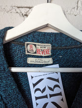 Load image into Gallery viewer, Midcentury Shetland Wool Cardigan with Pockets Turquoise