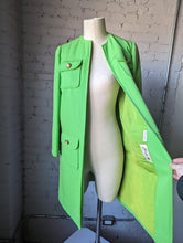 Load image into Gallery viewer, 1960&#39;s Lime Green Long Top Coat/Duster Jacket
