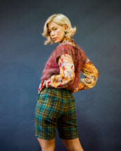 Load image into Gallery viewer, 1960s Green, Blue, and Yellow Plaid wool Shorts
