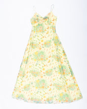 Load image into Gallery viewer, 1970's Yellow Garden Maxi Dress with sheer overlay