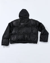 Load image into Gallery viewer, 1980's Black Leather Puffer Jacket Aldo