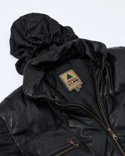 Load image into Gallery viewer, 1980's Black Leather Puffer Jacket Aldo