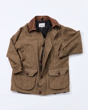 Load image into Gallery viewer, Wool Tweed Jacket With Leather Collar and Buttons