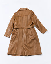 Load image into Gallery viewer, 1970's Caramel Leather Trench with Belt as is