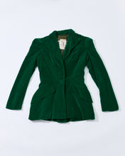 Load image into Gallery viewer, 1970's Green Cotton Velvet Blazer