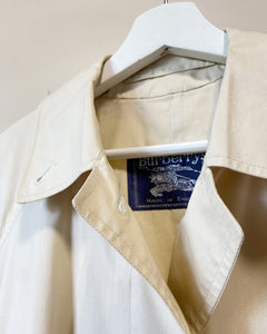 80s Burberrys' Lightweight Beige Cotton Belted Trench