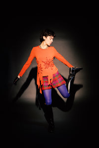 Red Jersey Joseph Ribkoff Rosette Top