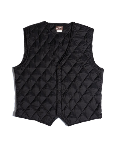 90s Black quilted Nylon vest