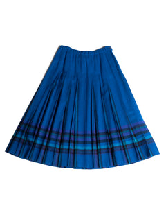 70's Cobalt Blue Long Plaid Pendleton Pleated Skirt