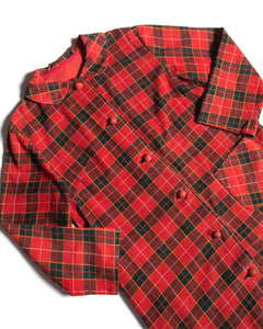 1940s Corduory Plaid Smock Jacket