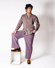 Load image into Gallery viewer, 1960s Mauve Grey Handknit Wool Cardigan Sweater
