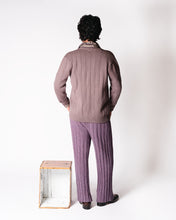 Load image into Gallery viewer, 1960s Mauve Grey Handknit Wool Cardigan Sweater