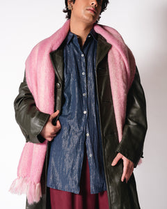 Extra Large Pink Mohair scarf 1970s
