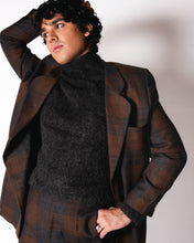 Load image into Gallery viewer, Brown and Charcoal Plaid Wool Pant Suit