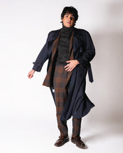 Load image into Gallery viewer, Brown and Charcoal Plaid Wool Pant Suit