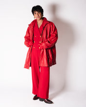 Load image into Gallery viewer, 80&#39;s Quilted Red Leather Jacket XL