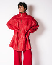 Load image into Gallery viewer, 80&#39;s Quilted Red Leather Jacket XL