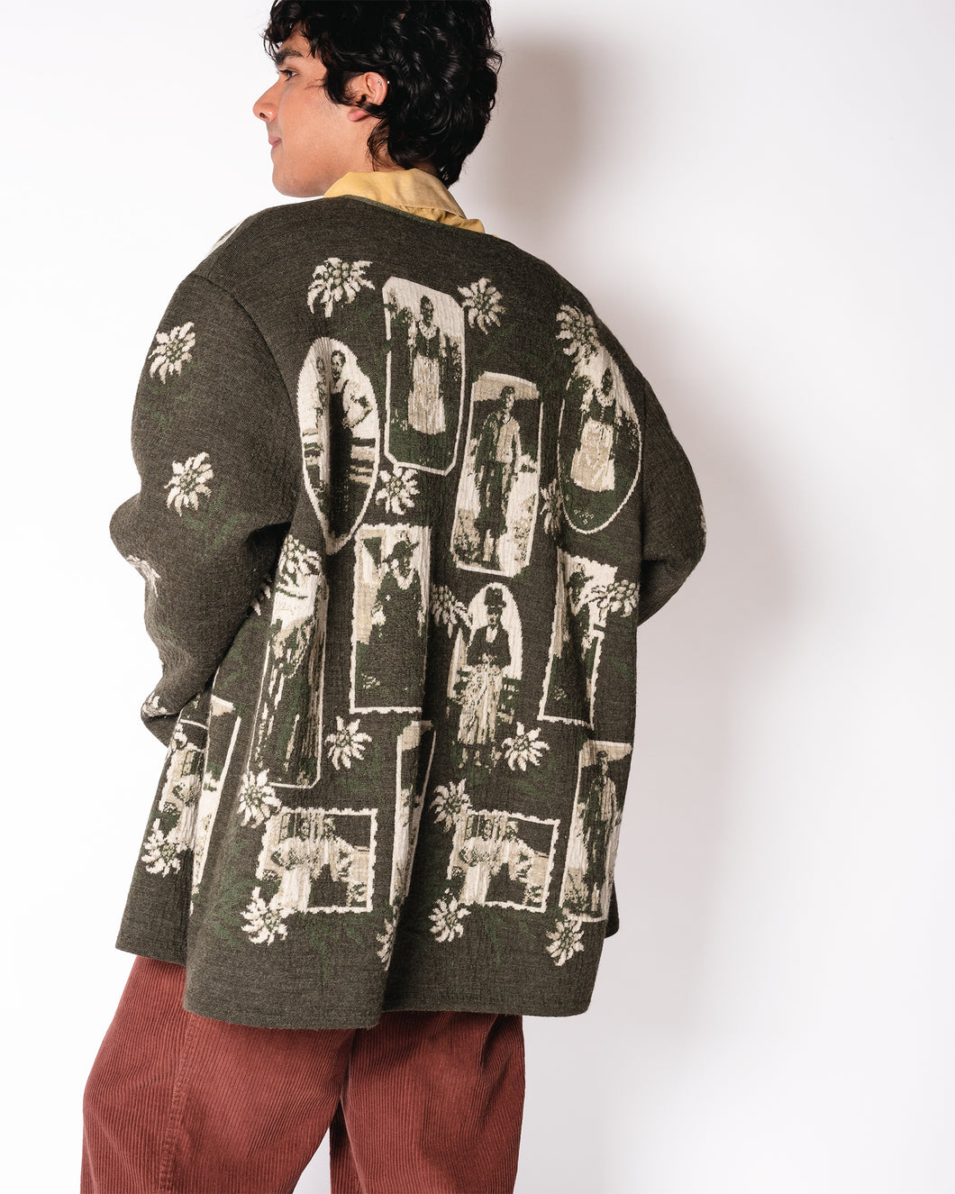 Geiger Jacquard Knit Pictorial Cardigan