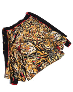 80's Silk Bob Mackie Tiger Blouse