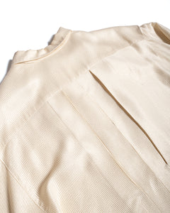 1970s champagne stripe cropped Cream tux blouse by Alfred Sung for Holt Renfrew