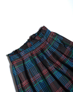 80's Plaid Taffeta Skirt with Paper Bag waist