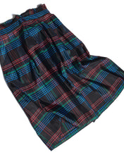 Load image into Gallery viewer, 80&#39;s Plaid Taffeta Skirt with Paper Bag waist