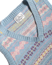 Load image into Gallery viewer, 198s Baby Blue Fair Isle Wool Vest