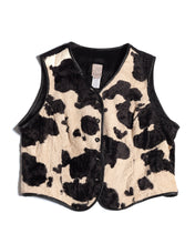 Load image into Gallery viewer, 90s Cow Print Fun Fur Vest