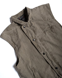 80s Olive Khaki Cotton Vest with Snaps
