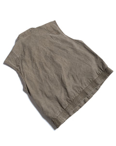 80s Olive Khaki Cotton Vest with Snaps